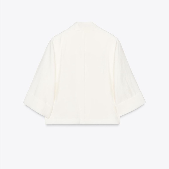 ZARA white cropped double breasted blazer NWT - Picture 6 of 10